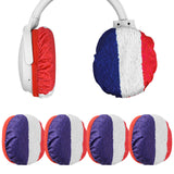Geekria 2 Pairs Flex Fabric Headphones Ear Covers - Product Safety Certified - Washable & Stretchable Earcup Protectors for Over-Ear Headsets, Sweat Pads for Gym, Gaming (M / French Flag)
