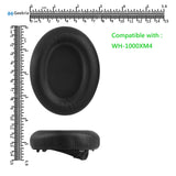 Geekria QuickFit Replacement Ear Pads for Sony WH-1000XM4 Wireless Headphones Ear Cushions, Headset Earpads, Ear Cups Cover Repair Parts (Black)