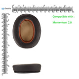 Geekria QuickFit Replacement Ear Pads for Sennheiser Momentum 2.0 Over-Ear Headphones Ear Cushions, Headset Earpads, Ear Cups Cover Repair Parts (Dark Brown)