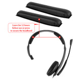 Geekria Protein Leather Headband Pad Compatible with Jabra, Plantronics, Sennheiser, VXi BlueParrott, Headphones Replacement Band, Headset Head Top Cushion Cover Repair Part (Black)