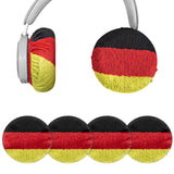 Geekria 2 Pairs Flex Fabric Headphones Ear Covers - Product Safety Certified - Washable & Stretchable Earcup Protectors for Over-Ear Headsets, Sweat Pads for Gym, Gaming ( M / German Flag)
