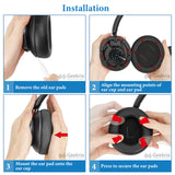 Geekria QuickFit Replacement Ear Pads for Anker Soundcore Life Q45, Space Q45 Headphones Ear Cushions, Repair Parts (Black)