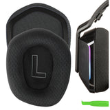 Geekria Comfort Mesh Fabric Replacement Ear Pads for Logitech G733, G535, G335 Headphones Ear Cushions, Repair Parts with Video Guide (Black)