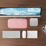 Geekria Desktop Computer Hard Travel Case, Compatible with Apple 2024 Mac Mini M4 / Mac Mini Pro, Fit for Magic Keyboard, Mouse, Trackpad and Accessories (Pink)