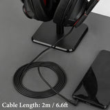 Geekria Audio Cable Compatible with Sennheiser Game One, Game Zero, PC 373D, GSP 350, GSP 500, GSP 600 Headsets, Slim 2.5mm Plug Gaming Headset Replacement Stereo Cord (6.6ft/2m)