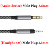 Geekria Audio Cable Compatible with Sennheiser HD 620S/599/599SE/598/598SE/598SR/560S/400PRO/579/569/550/505, 3.5mm to 2.5mm Braided Nylon Replacement Cord (10ft / 3m)