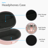 Geekria NOVA Headphone Case Compatible with Beats Solo 4/3/2, Solo Pro, Replacement Hard Shell Travel Carrying Bag with Cable Storage (Pink Marble)