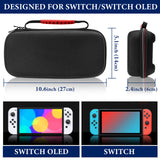 Geekria Carrying Case Compatible with Nintendo Switch, OLED Console, Protective Hard Shell Travel Bag, Accessories and Game Card Storage Slot (Black)