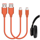 Geekria USB Headphones, Earbuds Short Charger Cable Compatible with JBL Endurance Peak, LIVE 400BT/500BT, TUNE 500BT, USB to Micro-USB Replacement Power Charging Cord (1 ft/30 cm 2 Pack)
