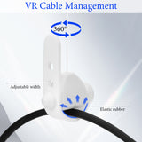 Geekria VR Cable Management Compatible with Meta Quest 3S, 2, Pro, PSVR 2, HTC Vive, Vive Pro, HP Reverb G2 VR Accessories, Drill Free VR Pulley System (White, 6 Packs)