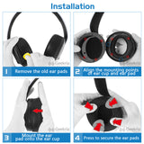 Geekria Comfort Linen Replacement Ear Pads for Sony PlayStation 5, PS5 PULSE 3D Wireless Headphones Ear Cushions, Repair Parts (Grey)