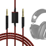 Geekria Gaming Audio Cable Compatible with Astro A40 tr, A40, A30, A10 Gen 2, A10Gaming, Nylon Braided Headset Cable, 3.5mm Auxiliary Replacement Stereo Cable with Mute Control (6ft / 2m) Red