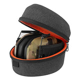 Geekria Shield Headphones Case Compatible with Howard Leight Impact Sport, Walker's Digital Razor PRO, Slim X-TRM, Slim Earmuffs, Replacement Hard Shell Travel Carrying Bag (Dark Grey)